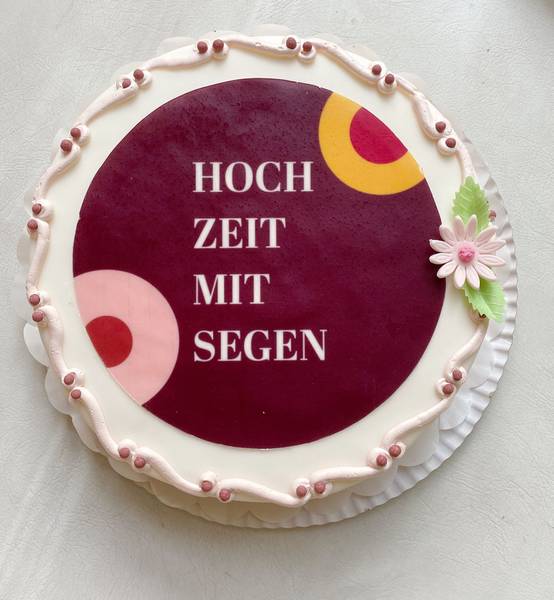 Hochzeitstorte für die Hochzeitsmesse TRAU - kirchlich heiraten
